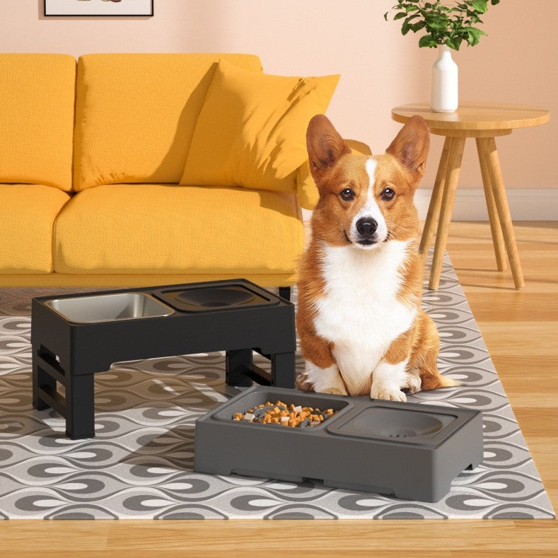 Elevate Your Pet's Dining Experience with Adjustable Elevated Stainless Steel Double Pet Bowls